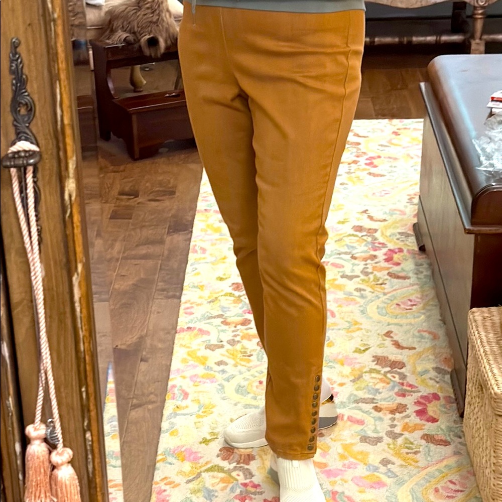 Soft Surroundings golden bronze straight leg jeans